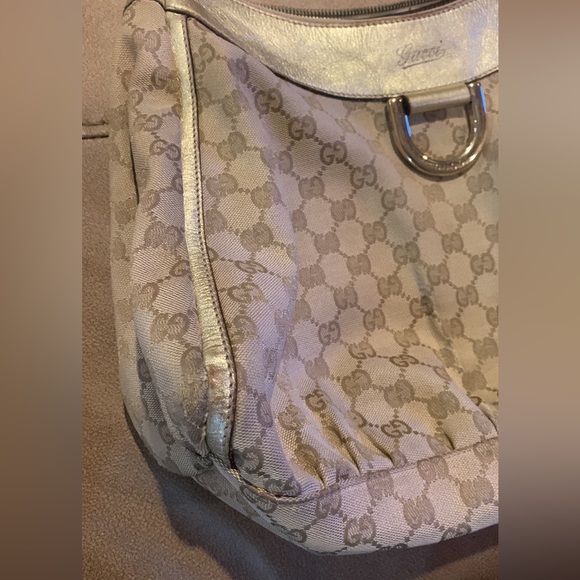 Gucci GG Canvas Abbey D-Ring Hobo Bag with Gold Trim, Authenticated with Cert - Picture 4 of 16